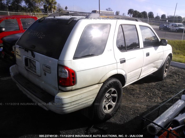 4S2CK58W324315274 - 2002 ISUZU RODEO S/LS/LSE WHITE photo 4