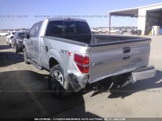 1FTEX1CM5BKD19374 - 2011 FORD F150 SUPER CAB SILVER photo 3