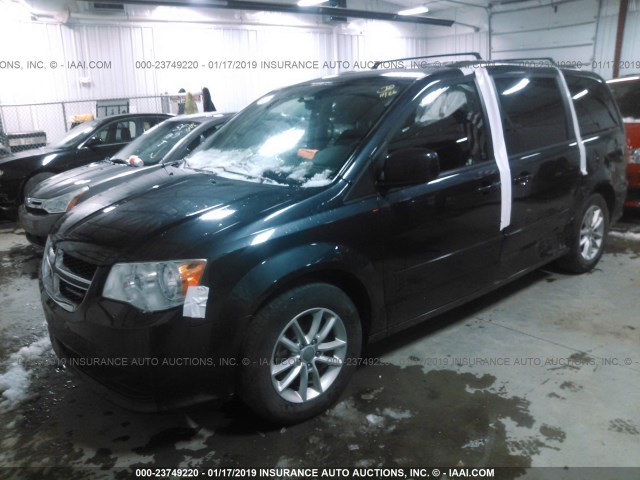 2C4RDGCG6ER372646 - 2014 DODGE GRAND CARAVAN SXT BLACK photo 2