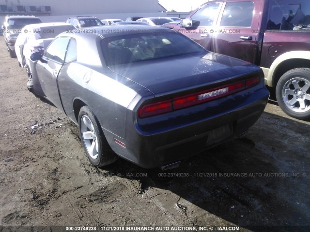 2C3CDYAG3DH607513 - 2013 DODGE CHALLENGER SXT GRAY photo 3