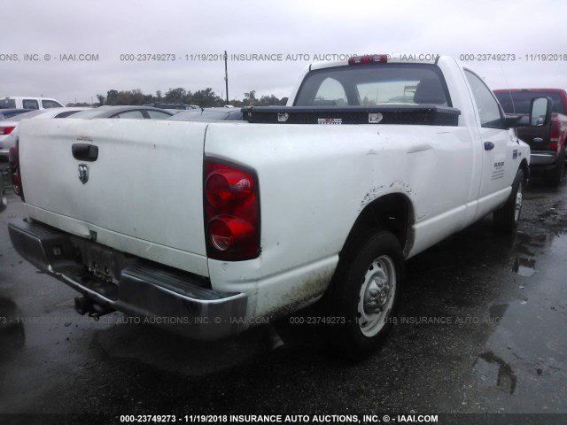 3D7KR26D27G817552 - 2007 DODGE RAM 2500 ST/SLT WHITE photo 4