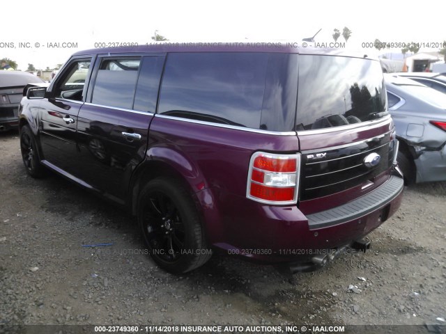 2FMHK6DC5BBD19184 - 2011 FORD FLEX LIMITED MAROON photo 3