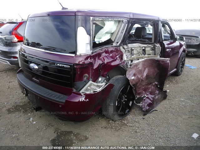 2FMHK6DC5BBD19184 - 2011 FORD FLEX LIMITED MAROON photo 4