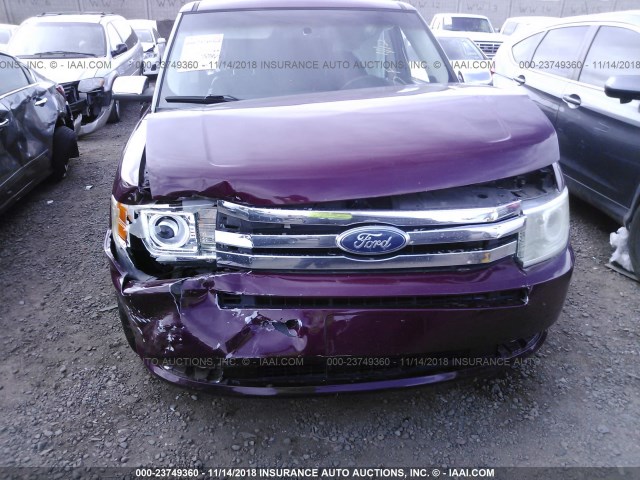 2FMHK6DC5BBD19184 - 2011 FORD FLEX LIMITED MAROON photo 6