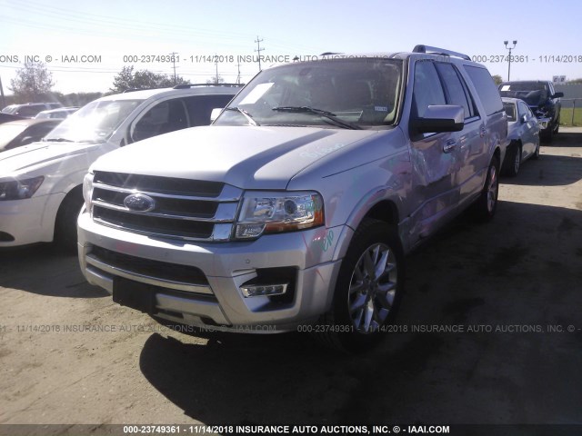 1FMJK1KT7FEF16746 - 2015 FORD EXPEDITION EL LIMITED SILVER photo 2