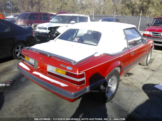 1FABP2738GF321653 - 1986 FORD MUSTANG LX/GT RED photo 4