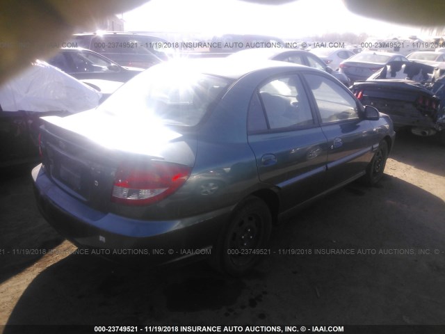 KNADC125346288166 - 2004 KIA RIO GREEN photo 4