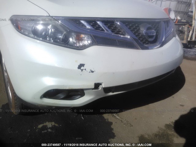 JN8AZ1MU2BW065238 - 2011 NISSAN MURANO S/SL/LE WHITE photo 6