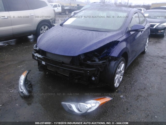 5NPDH4AE0CH109951 - 2012 HYUNDAI ELANTRA GLS/LIMITED BLUE photo 6