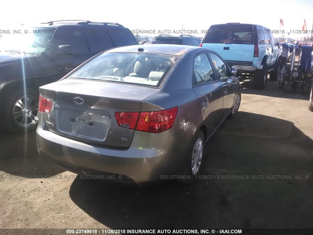 KNAFU4A29A5199931 - 2010 KIA FORTE EX GRAY photo 4