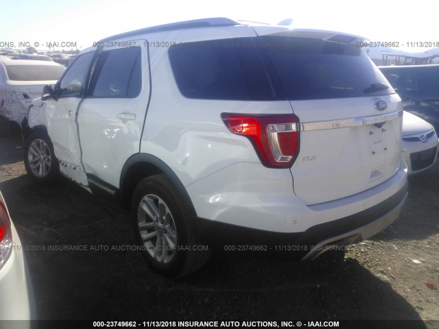 1FM5K7D86GGA04172 - 2016 FORD EXPLORER XLT WHITE photo 3