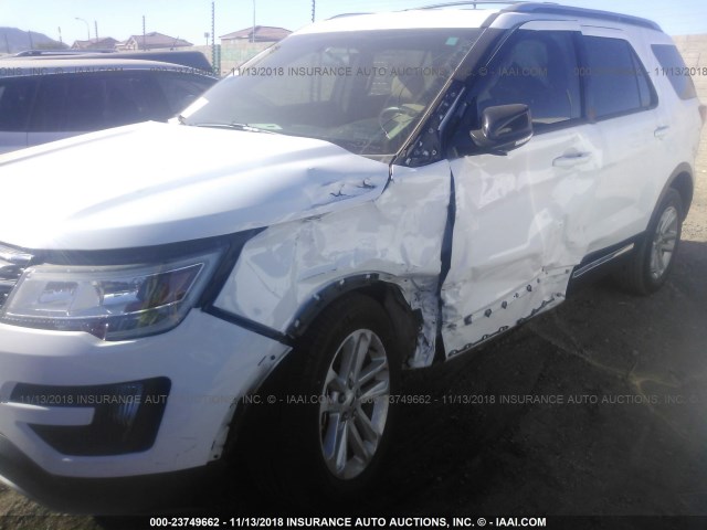 1FM5K7D86GGA04172 - 2016 FORD EXPLORER XLT WHITE photo 6