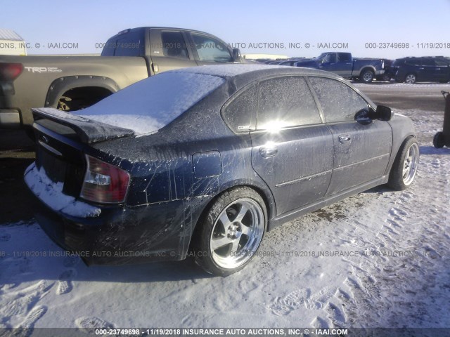 4S3BL676656203394 - 2005 SUBARU LEGACY GT LIMITED BLUE photo 4