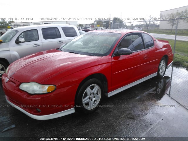 2G1WX15K019106633 - 2001 CHEVROLET MONTE CARLO SS წითელი ფოტო 2