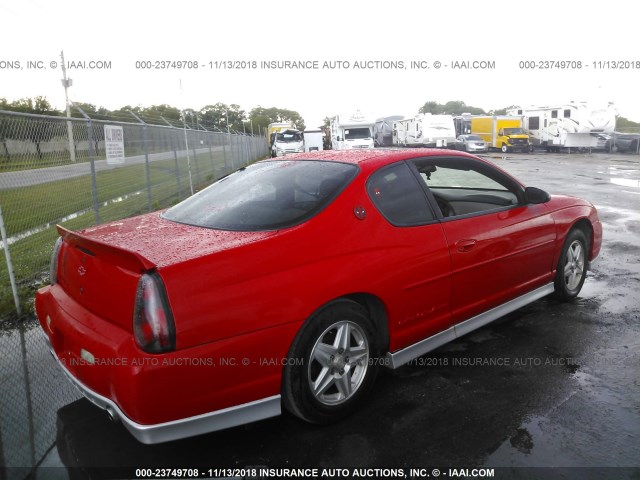 2G1WX15K019106633 - 2001 CHEVROLET MONTE CARLO SS RED photo 4