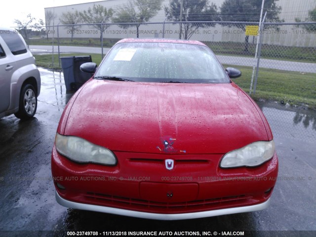 2G1WX15K019106633 - 2001 CHEVROLET MONTE CARLO SS წითელი ფოტო 6