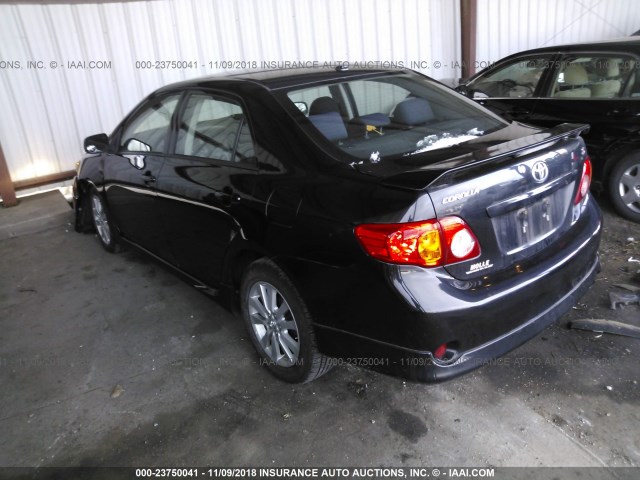 1NXBU4EE9AZ312509 - 2010 TOYOTA COROLLA S/LE/XLE BLACK photo 3