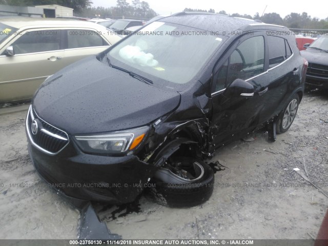 KL4CJASB1JB706568 - 2018 BUICK ENCORE PREFERRED BLACK photo 2