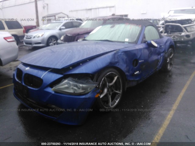 4USBU53576LX01637 - 2006 BMW Z4 3.0SI BLUE photo 2