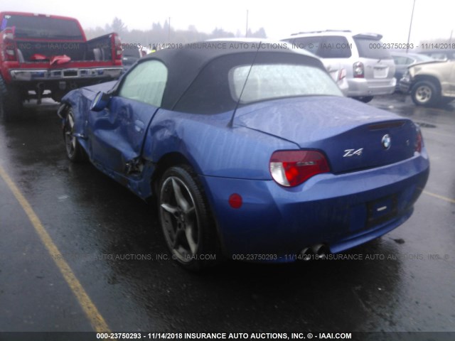 4USBU53576LX01637 - 2006 BMW Z4 3.0SI BLUE photo 3