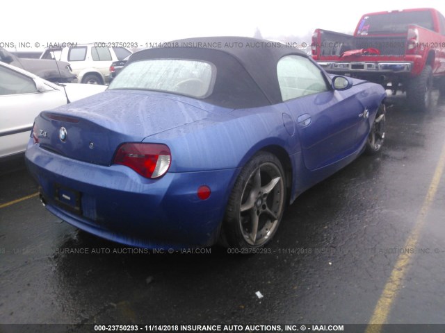 4USBU53576LX01637 - 2006 BMW Z4 3.0SI BLUE photo 4