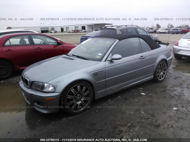 WBSBR93444PK05991 - 2004 BMW M3 GRAY photo 2