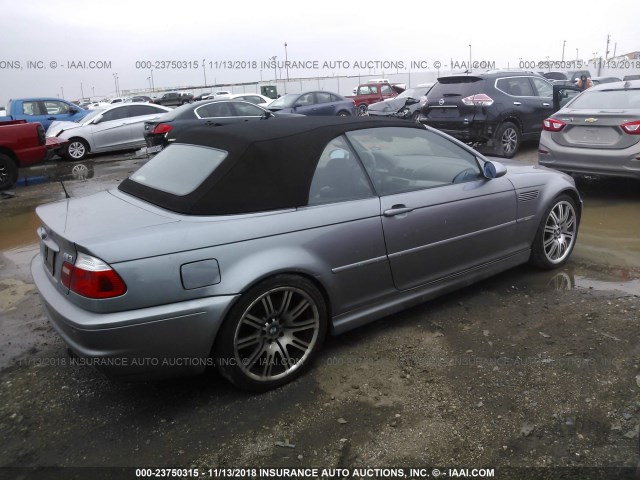 WBSBR93444PK05991 - 2004 BMW M3 GRAY photo 4