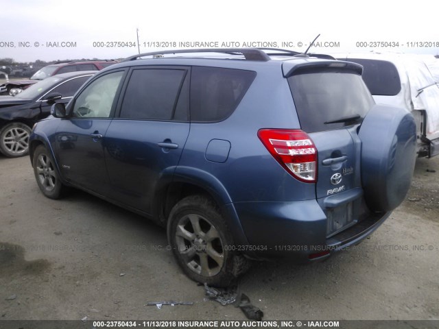 JTMYF4DV7B5037292 - 2011 TOYOTA RAV4 LIMITED BLUE photo 3