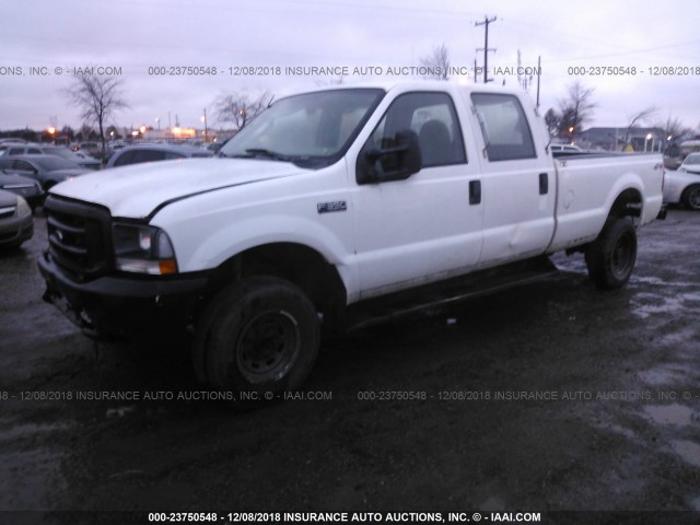 1FTSW31L44EC51940 - 2004 FORD F350 SRW SUPER DUTY WHITE photo 2