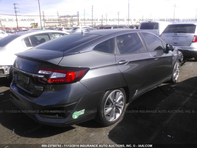 JHMZC5F34JC004502 - 2018 HONDA CLARITY TOURING GRAY photo 4