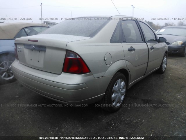 1FAFP34N57W159798 - 2007 FORD FOCUS ZX4/S/SE/SES BEIGE photo 4