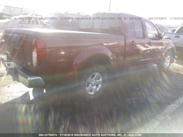 1N6AD0FR7CC446998 - 2012 NISSAN FRONTIER SV/SL RED photo 4