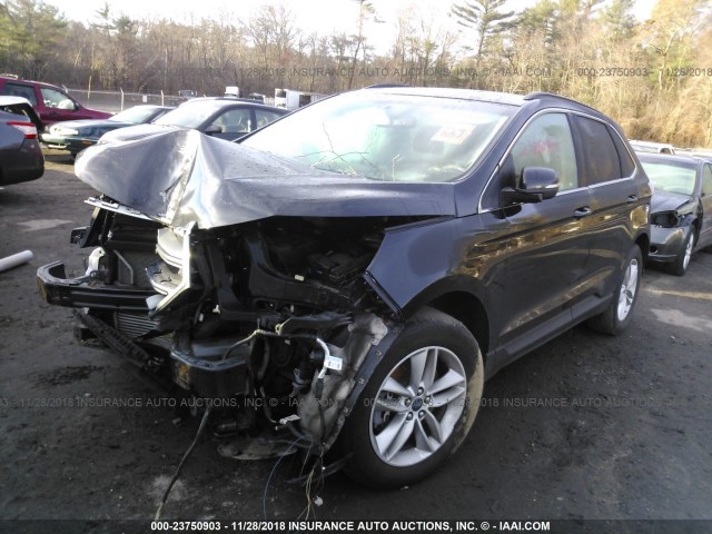 2FMTK4J92FBB10773 - 2015 FORD EDGE SEL BLACK photo 2