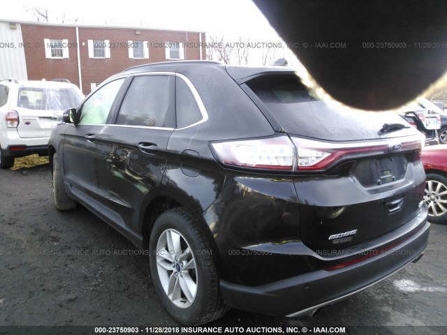 2FMTK4J92FBB10773 - 2015 FORD EDGE SEL BLACK photo 3