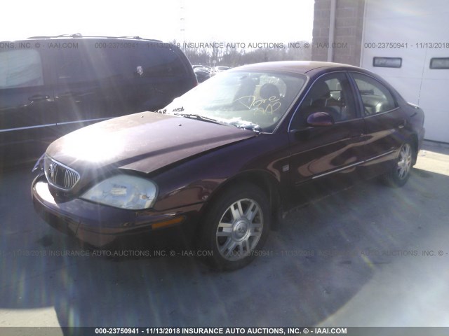 1MEFM55S85A620181 - 2005 MERCURY SABLE LS PREMIUM MAROON photo 2