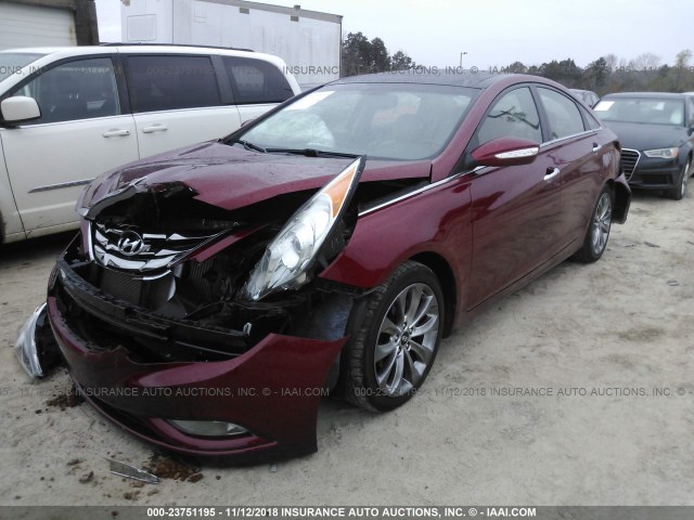 5NPEC4AB4CH356382 - 2012 HYUNDAI SONATA SE/LIMITED RED photo 2