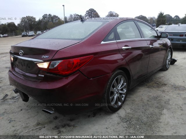 5NPEC4AB4CH356382 - 2012 HYUNDAI SONATA SE/LIMITED RED photo 4