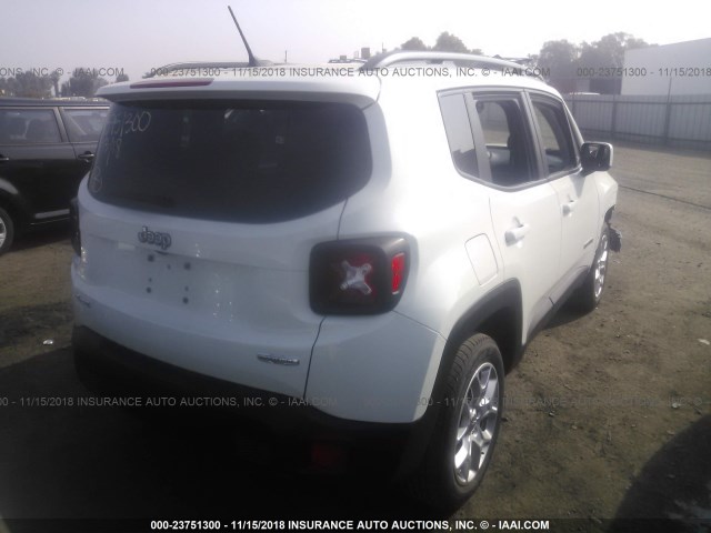 ZACCJBBB5HPF00536 - 2017 JEEP RENEGADE LATITUDE WHITE photo 4