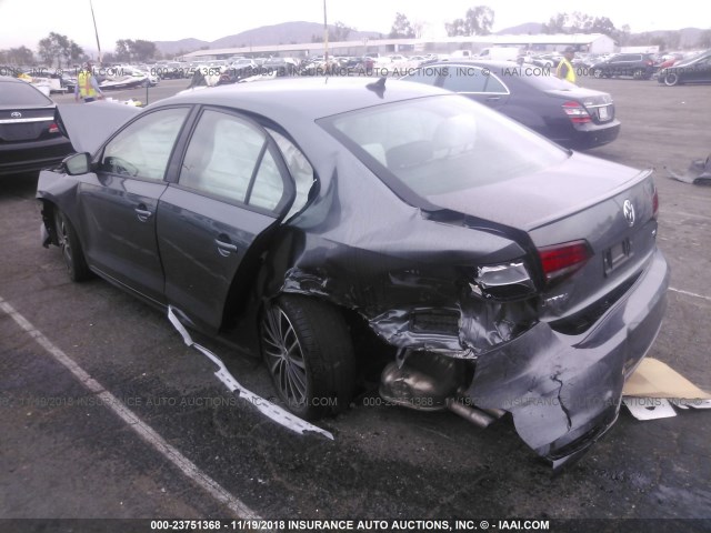 3VWD17AJ6GM397572 - 2016 VOLKSWAGEN JETTA SPORT GRAY photo 3