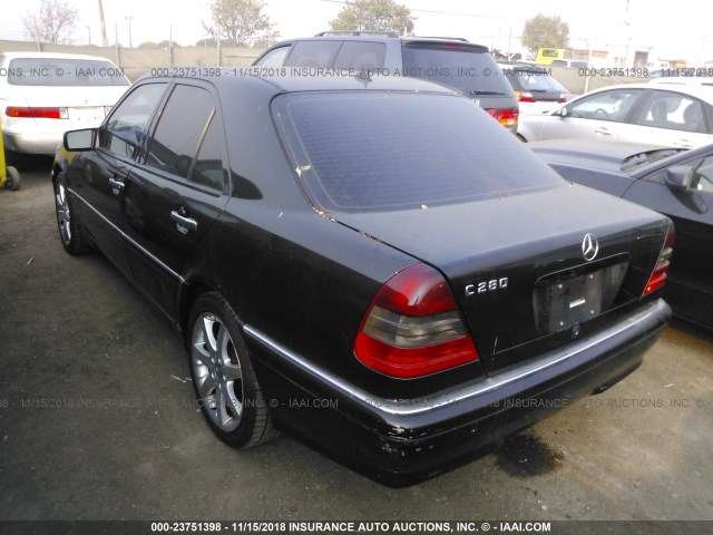 WDBHA29G0YA803374 - 2000 MERCEDES-BENZ C 280 BLACK photo 3