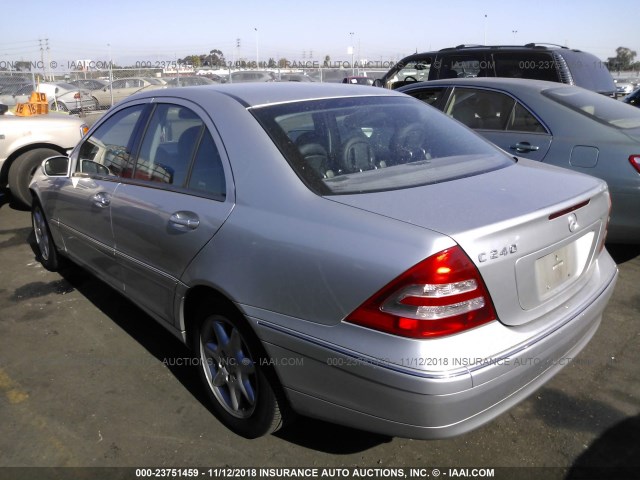 WDBRF61J54A572129 - 2004 MERCEDES-BENZ C 240 SILVER photo 3