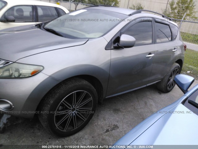 JN8AZ18U49W106439 - 2009 NISSAN MURANO S/SL GRAY photo 2