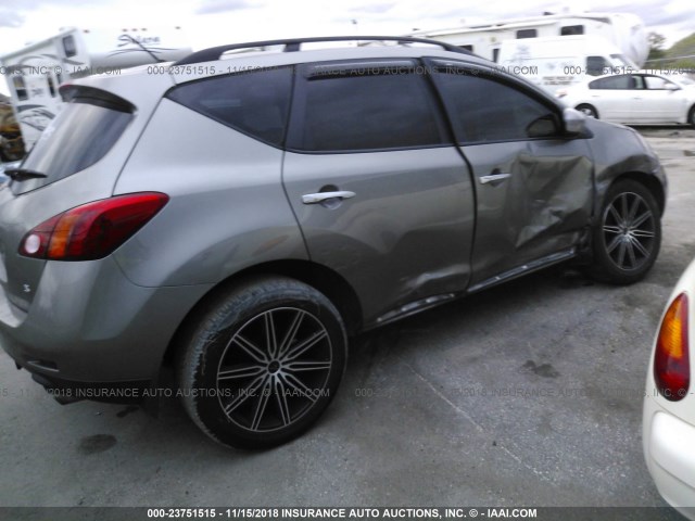 JN8AZ18U49W106439 - 2009 NISSAN MURANO S/SL GRAY photo 4