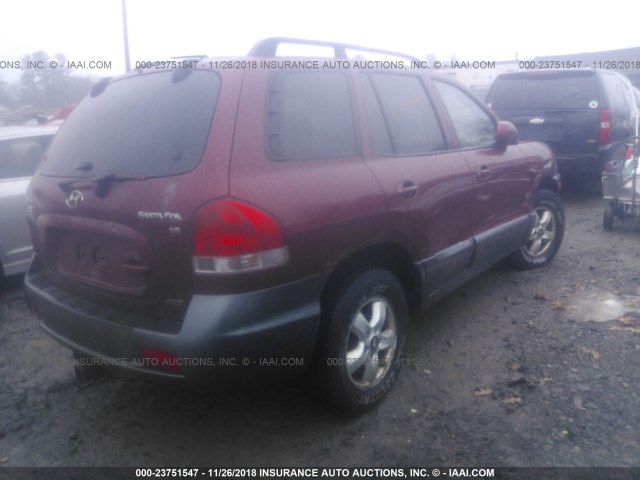 KM8SC73D95U866959 - 2005 HYUNDAI SANTA FE GLS/LX RED photo 4