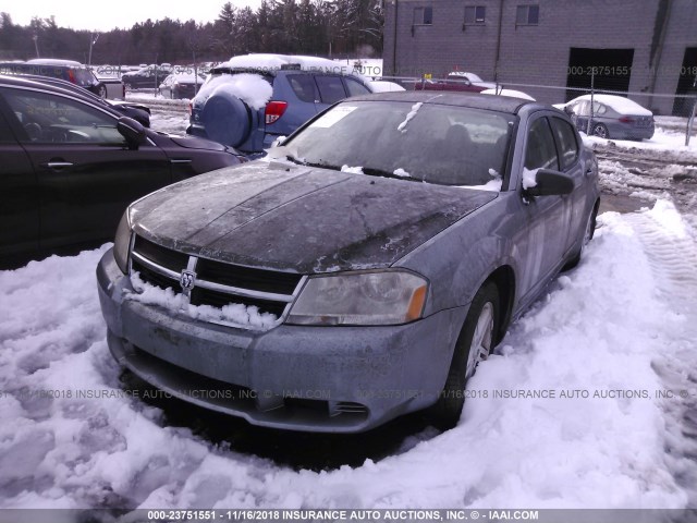 1B3LC56K28N153344 - 2008 DODGE AVENGER SXT BLUE photo 2