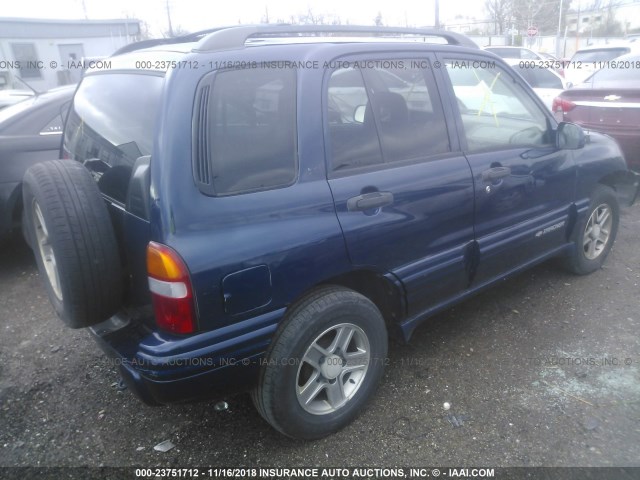 2CNBJ634X46904793 - 2004 CHEVROLET TRACKER LT BLUE photo 4