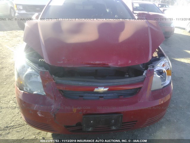 1G1AD1F53A7186801 - 2010 CHEVROLET COBALT 1LT RED photo 6