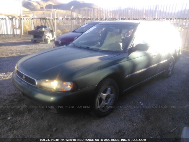 4S3BK4358V7310607 - 1997 SUBARU LEGACY L GREEN photo 2