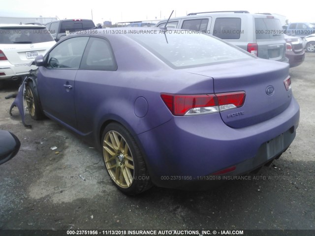 KNAFU6A23A5276711 - 2010 KIA FORTE EX PURPLE photo 3