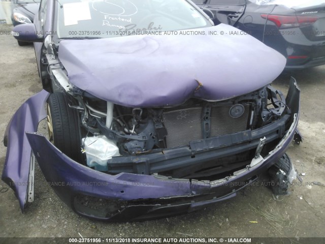 KNAFU6A23A5276711 - 2010 KIA FORTE EX PURPLE photo 6